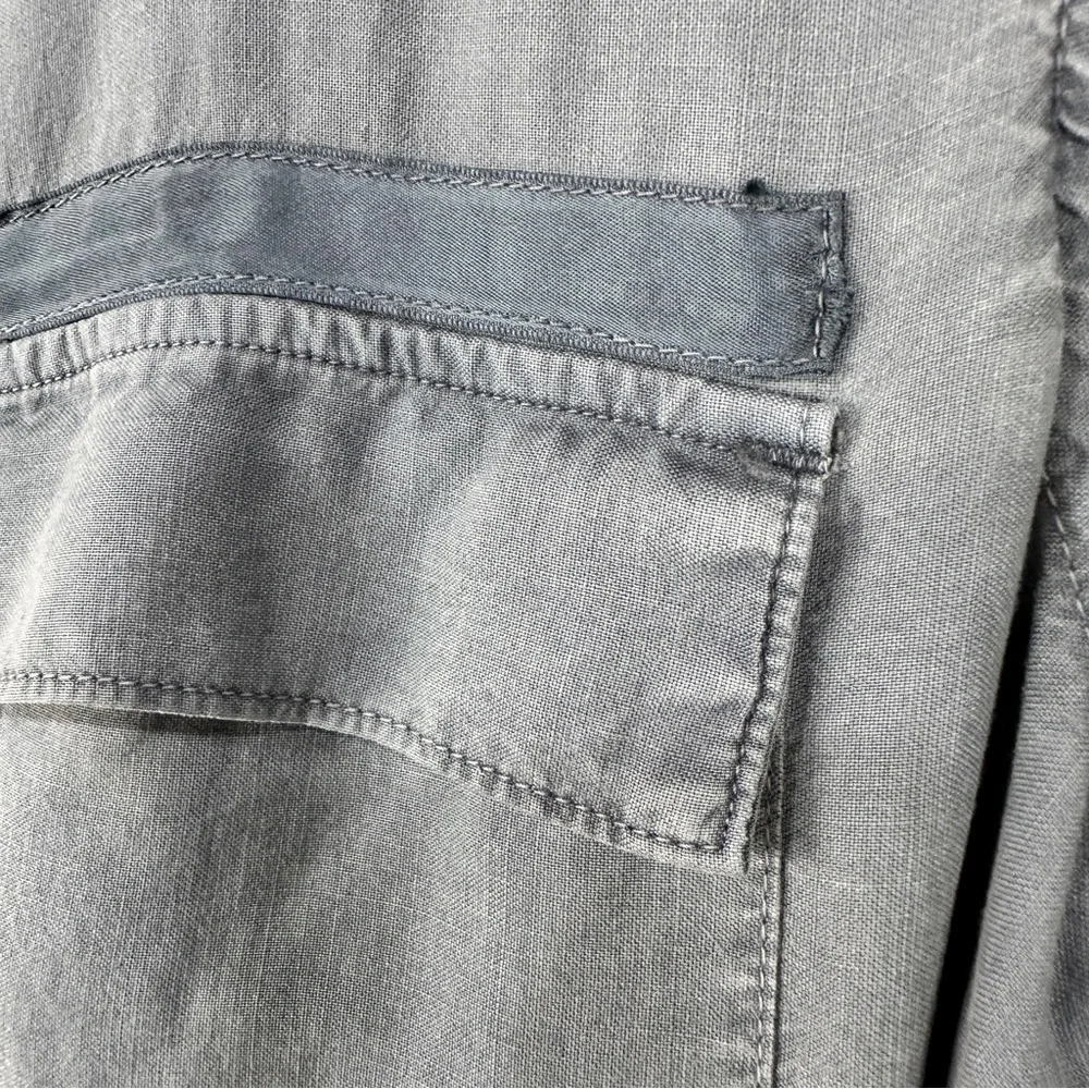 Anthropologie Cloth & Stone chambray utility shirt dress denim tie waist small - Picture 9 of 11
